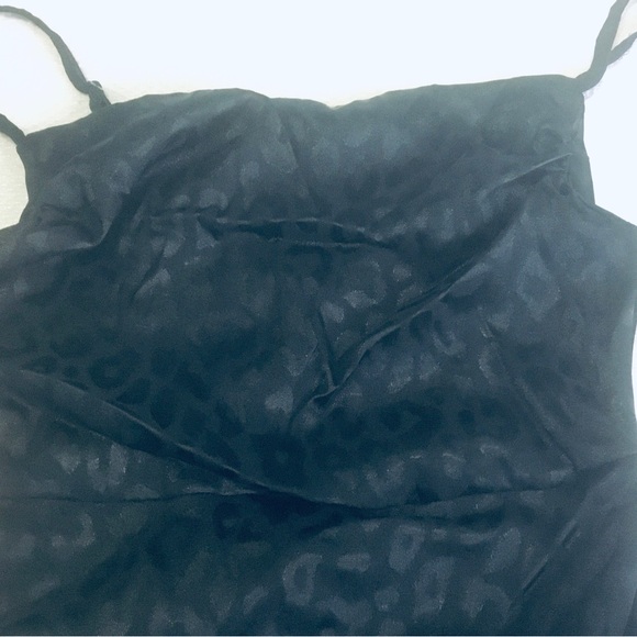 Wild Fable Womens Silky Black Mini Dress Sexy Short Side Ruched Smocked Back M - Picture 4 of 12